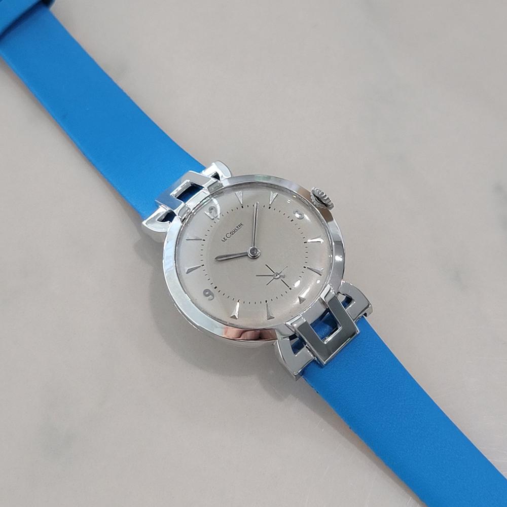 LeCoultre Oro blanco macizo de 18 quilates 33 mm 1950 Hombre Gambler Viento Manual RA650 en venta 3