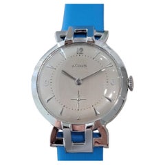 LeCoultre 18k Solid White Gold 33mm 1950s Mens Gambler Manual Wind RA650
