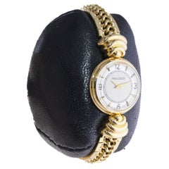 LeCoultre 18Kt. Mid Century Modern Hand Constructed Ladies Watch with Gold Band