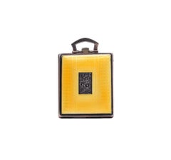 Lecoultre 1920 Travel Pendant Desk Clock Sterling Silver with Guilloche Enamel