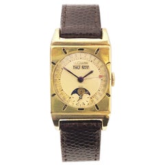 Vintage LeCoultre 1940s Moonphase Calendar Mechanical Wrist Watch