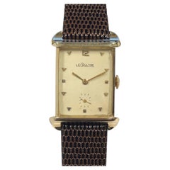Vintage LeCoultre 1950 Yellow Gold Tank Mechanical Wrist Watch