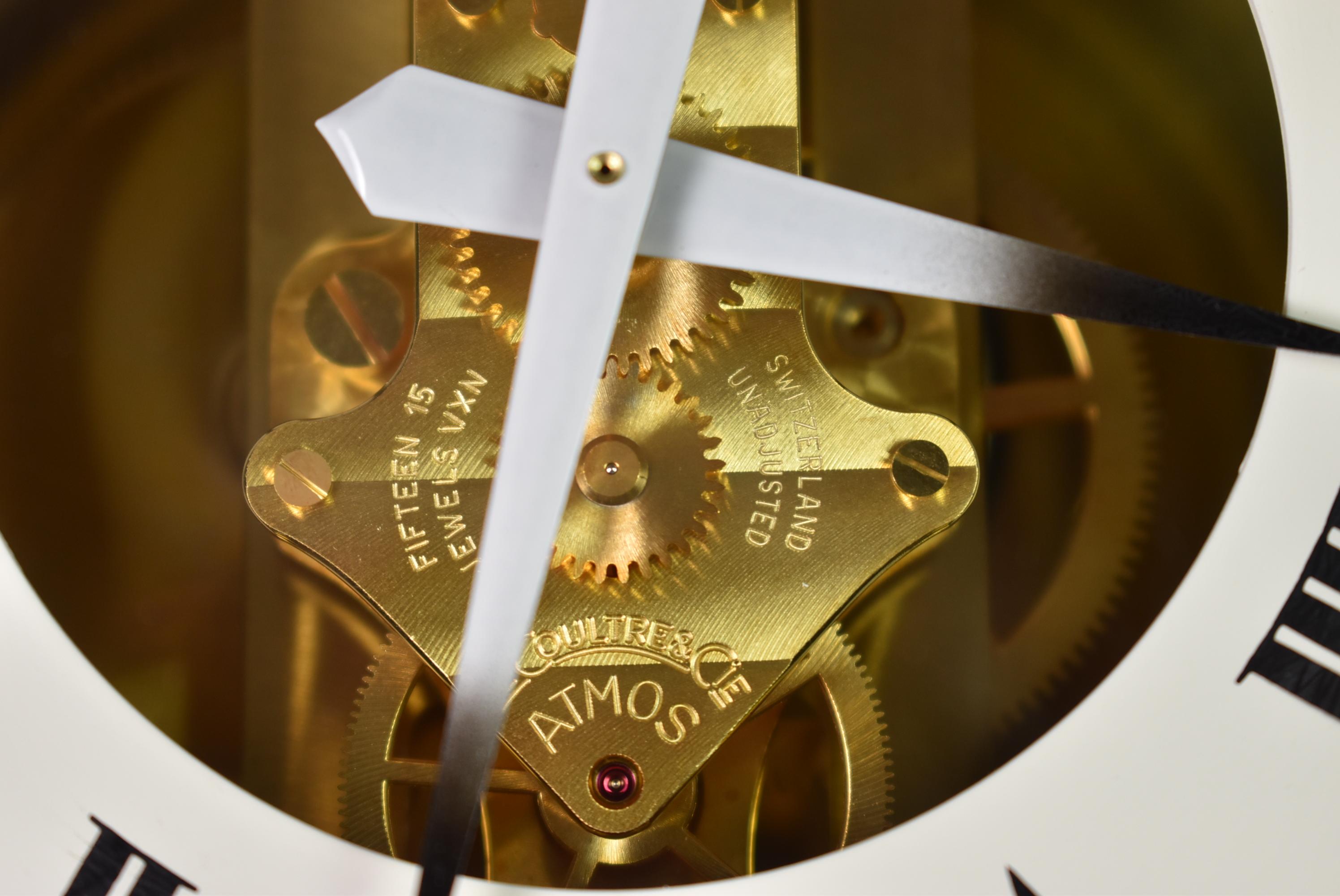 Brass LeCoultre Atmos Clock White Roman Numeral Dial 528-8 Caliber