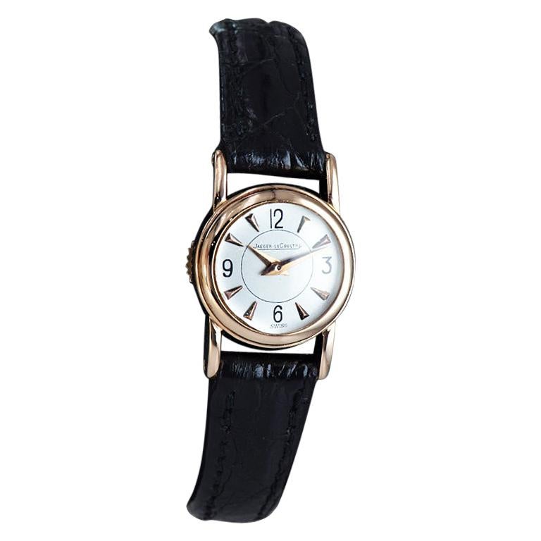 LeCoultre Ladies 18 Karat Rose Gold Back Wind Watch, circa 1950s