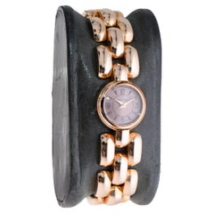 LeCoultre Ladies Rose Gold Full Size Backwind Round Bracelet Watch
