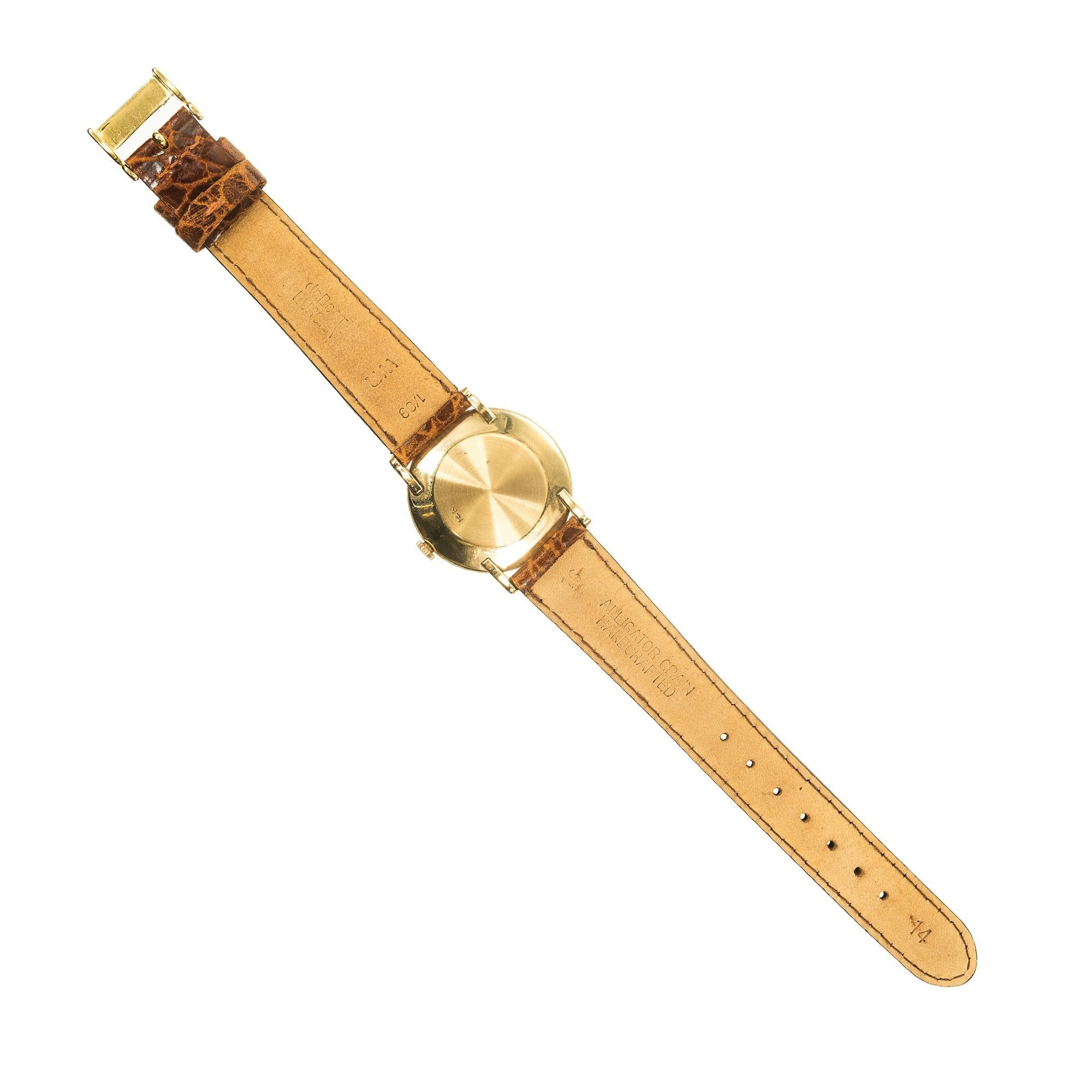 LeCoultre Damenarmbanduhr aus Gelbgold aus der Mitte des Jahrhunderts im Angebot 3