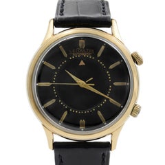 LeCoultre Memovox Alarm 10k Gold Filled Steel Black Dial Men's Watch 2265