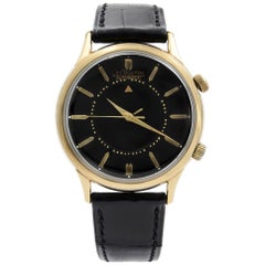 LeCoultre Memovox Alarm 10k Gold Filled Steel Black Dial Men's Watch 2265