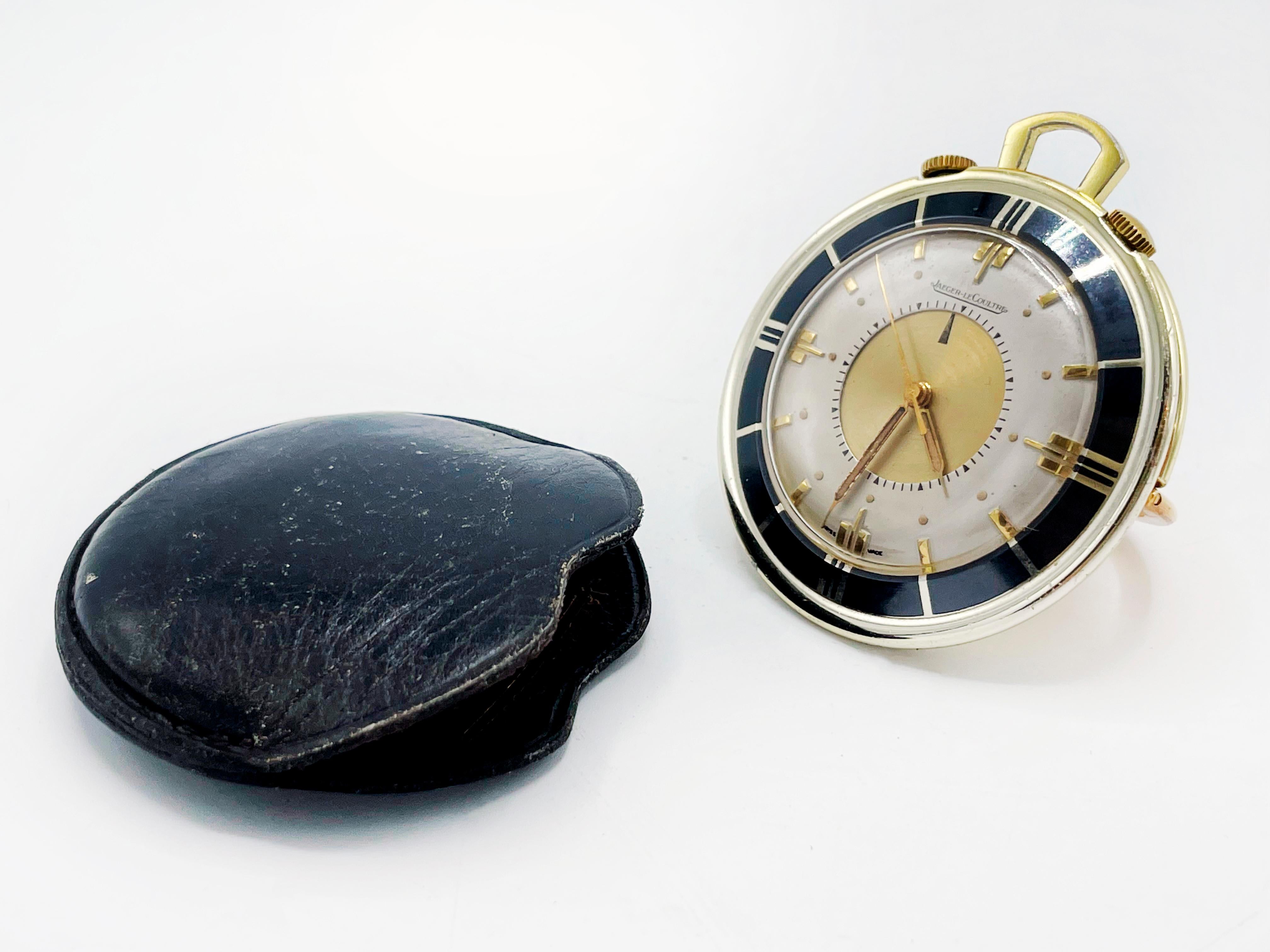 Or Montre de poche et réveil de bureau Lecoultre Memovox 1950s en vente