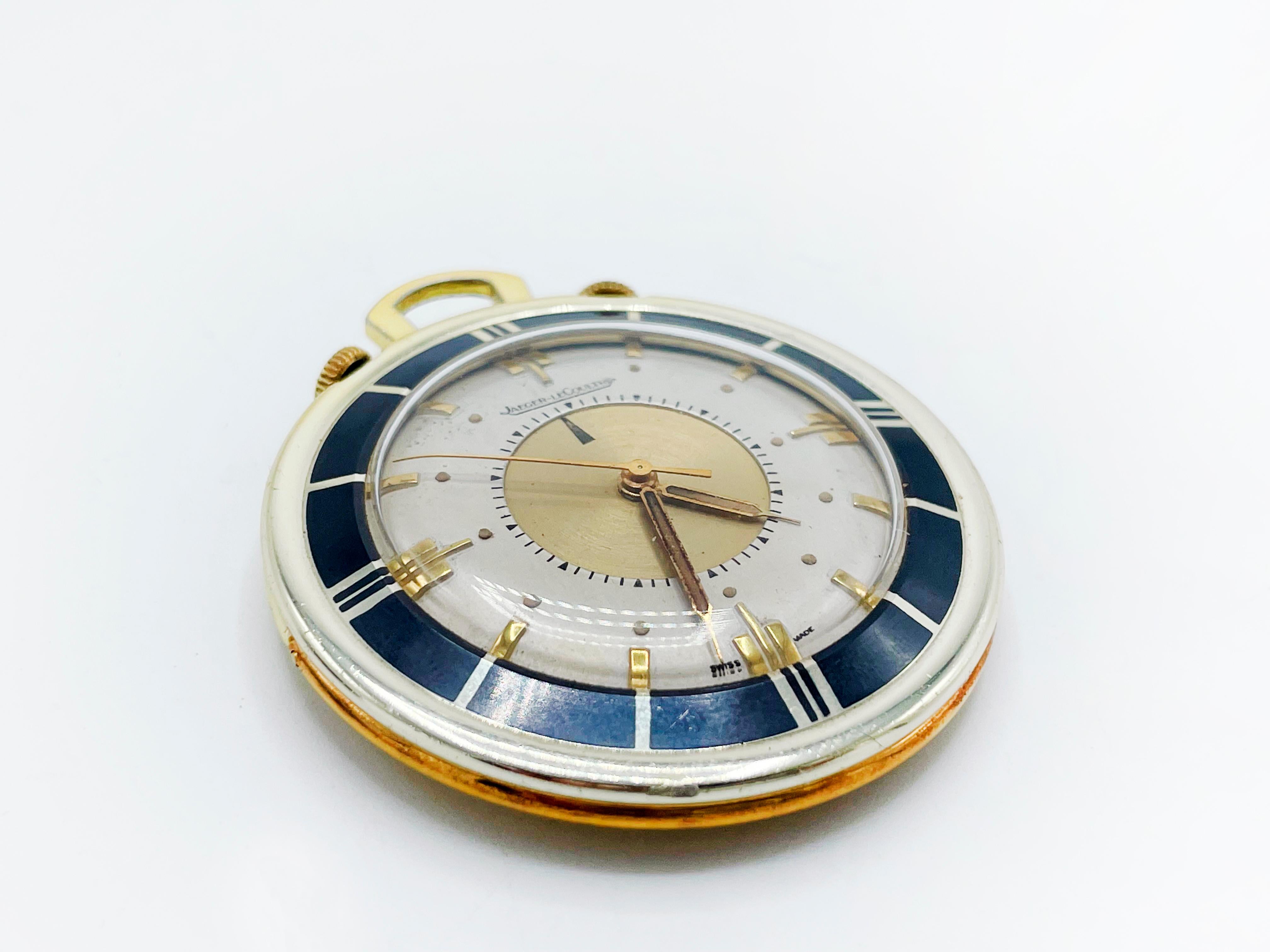 Suisse Montre de poche et réveil de bureau Lecoultre Memovox 1950s en vente