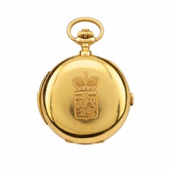LeCoultre Minute Repeater Chronograph in 18 Karat Gold with Royal Belgian Proven