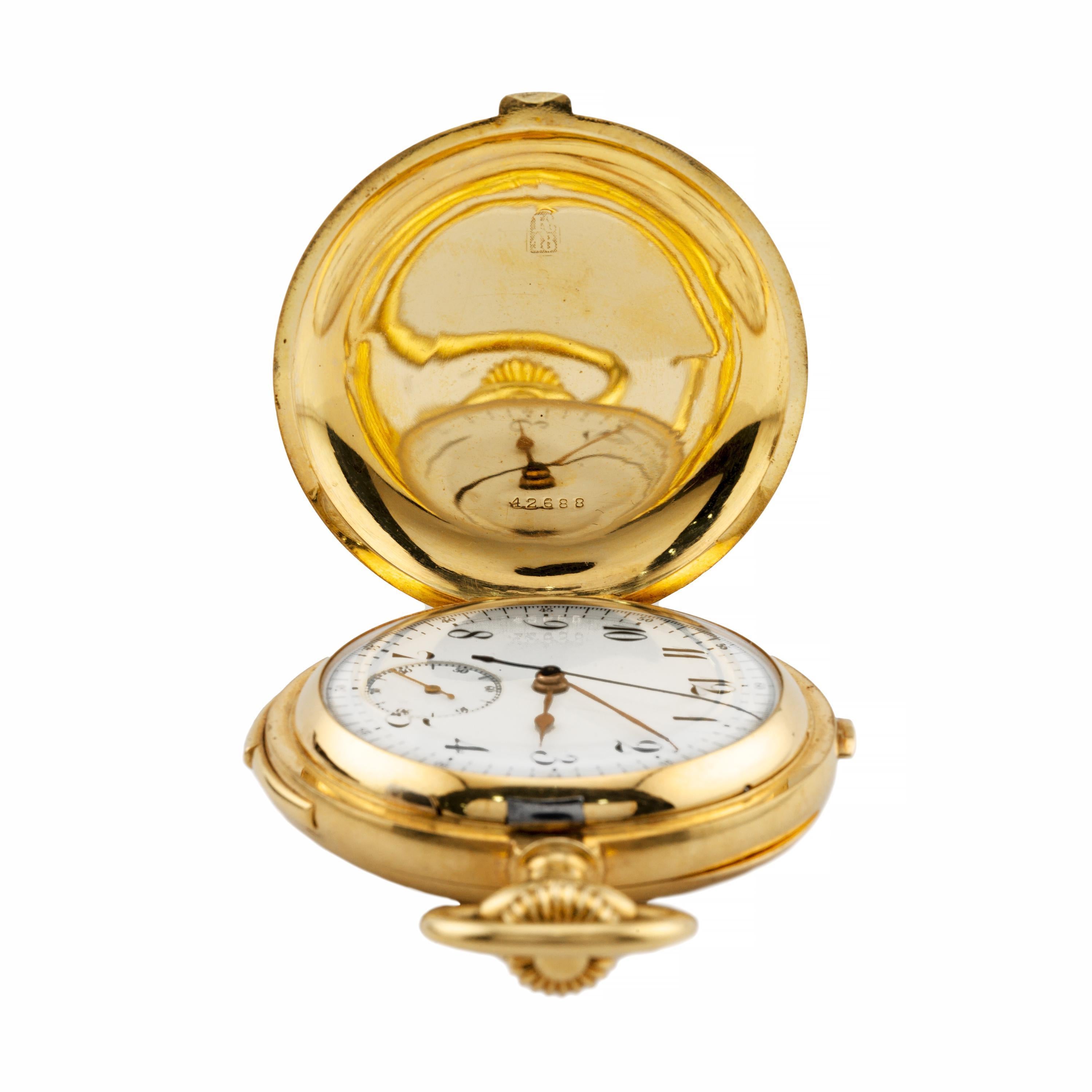 LeCoultre Minute Repeater Chronograph en or 18 carats avec preuve royale belge Pour femmes en vente