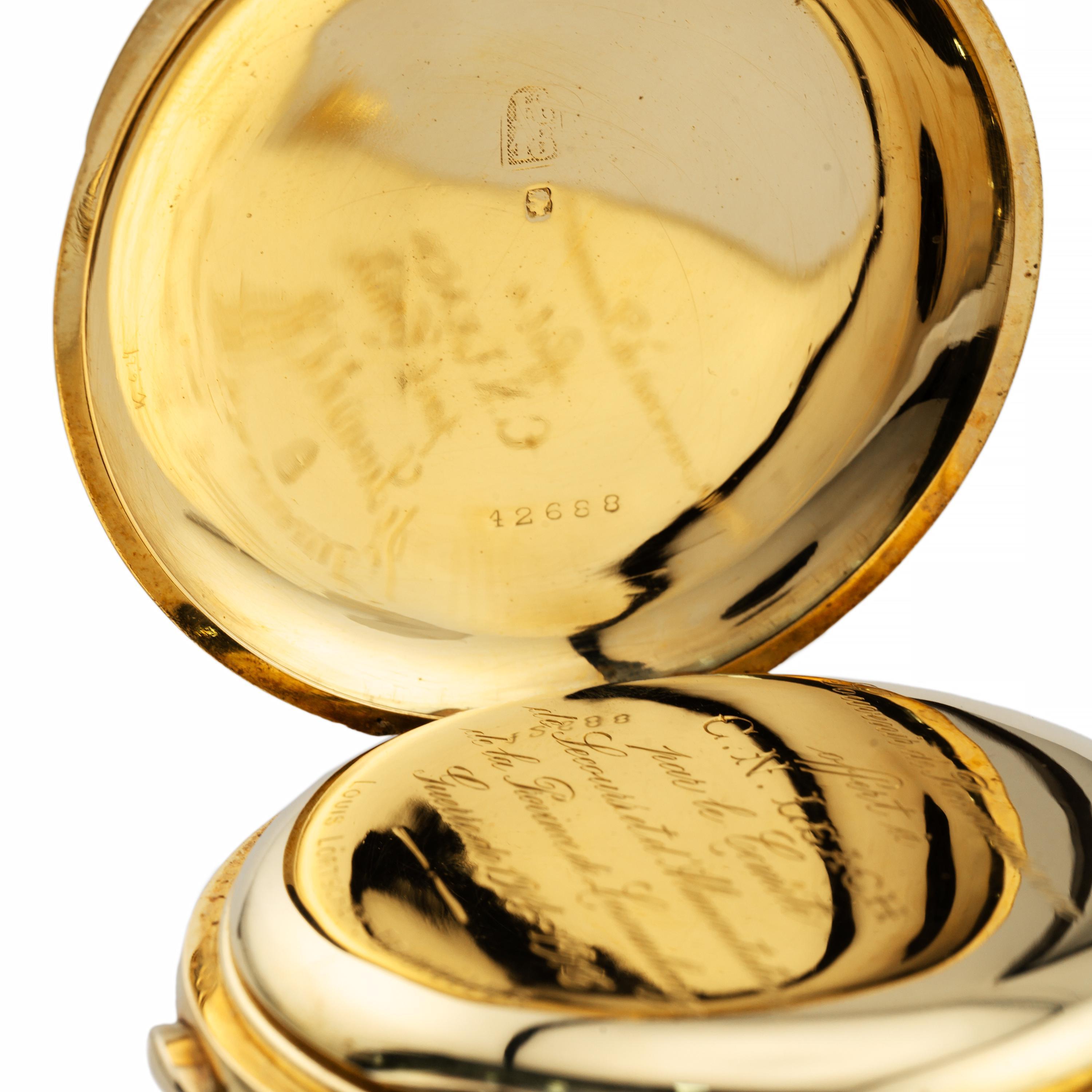 LeCoultre Minute Repeater Chronograph en or 18 carats avec preuve royale belge en vente 2