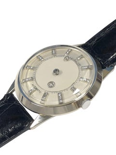 LeCoultre Mystery Dial Weißgold und Diamant Automatik-Armbanduhr