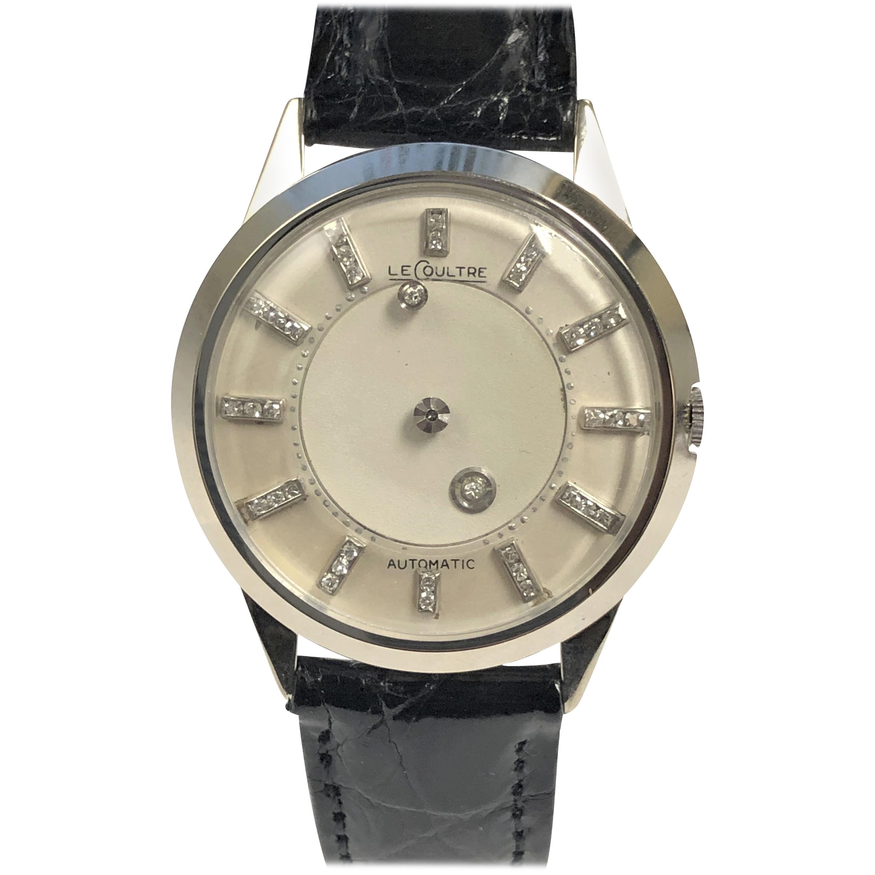 LeCoultre Mystery Dial White Gold and Diamond Automatic Wristwatch