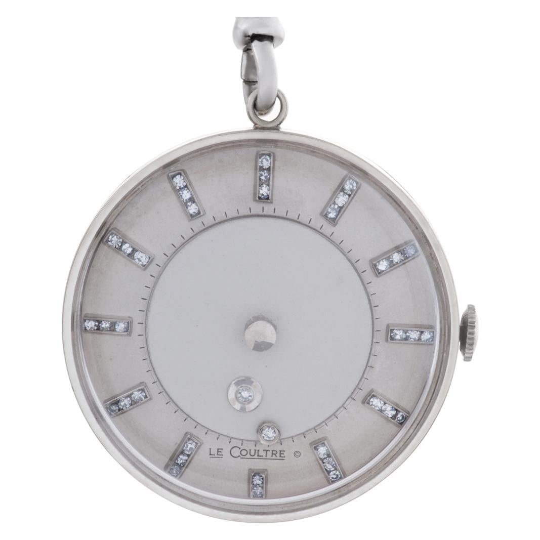 LeCoultre Mystery Pocketwatch 14k White Gold  In Good Condition For Sale In Surfside, FL