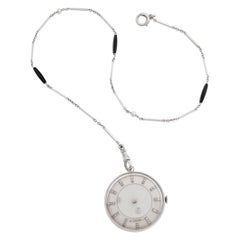 Retro LeCoultre Mystery Pocketwatch 14k White Gold 