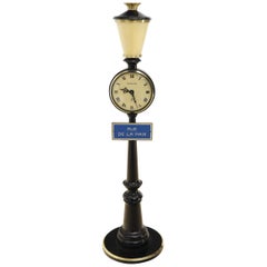 Lecoultre Rue De La Paix Lantern Table Desk Clock 8 Day Movement, 1960s Bronze