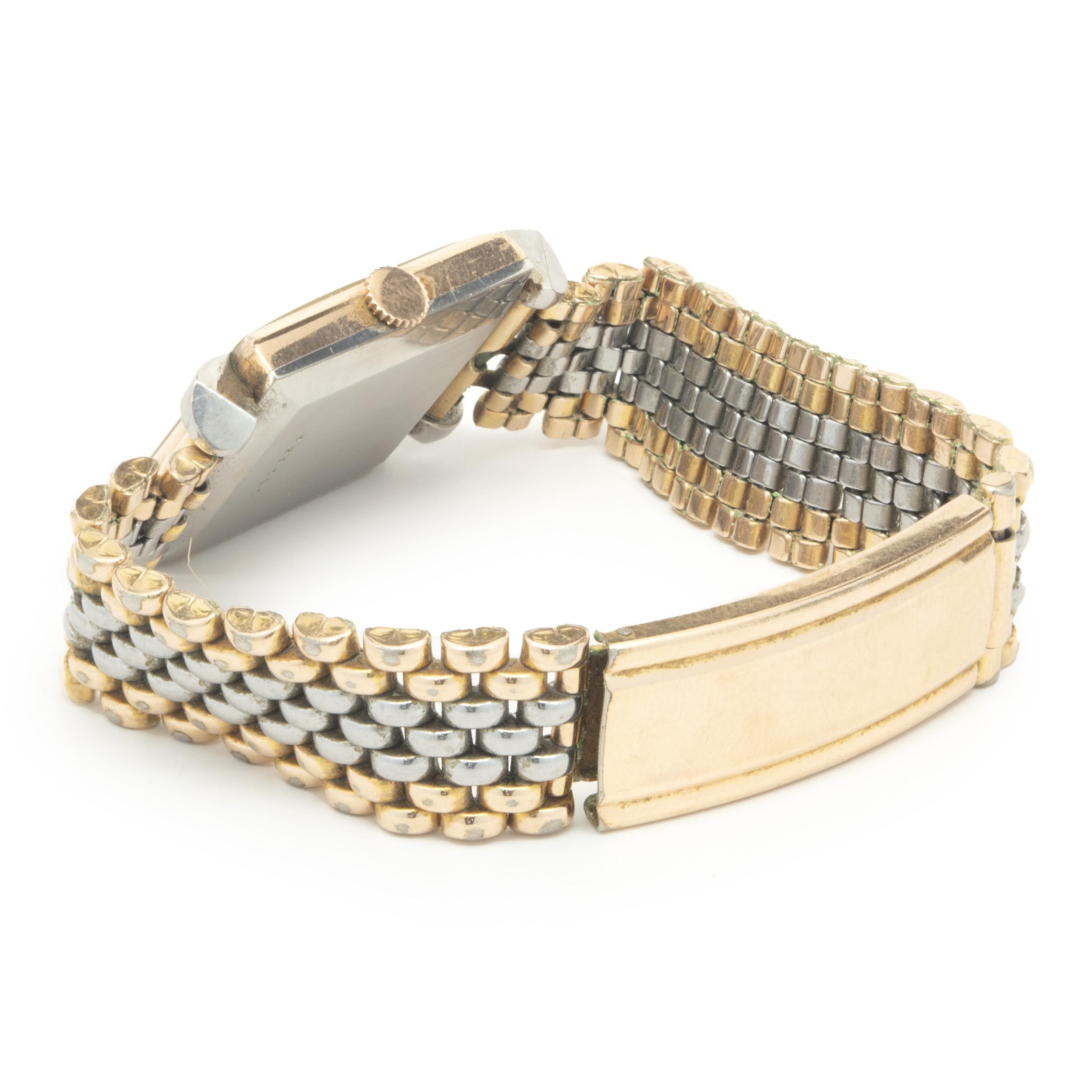 LeCoultre Stainless Steel Two Tone Vintage Tank For Sale at 1stDibs