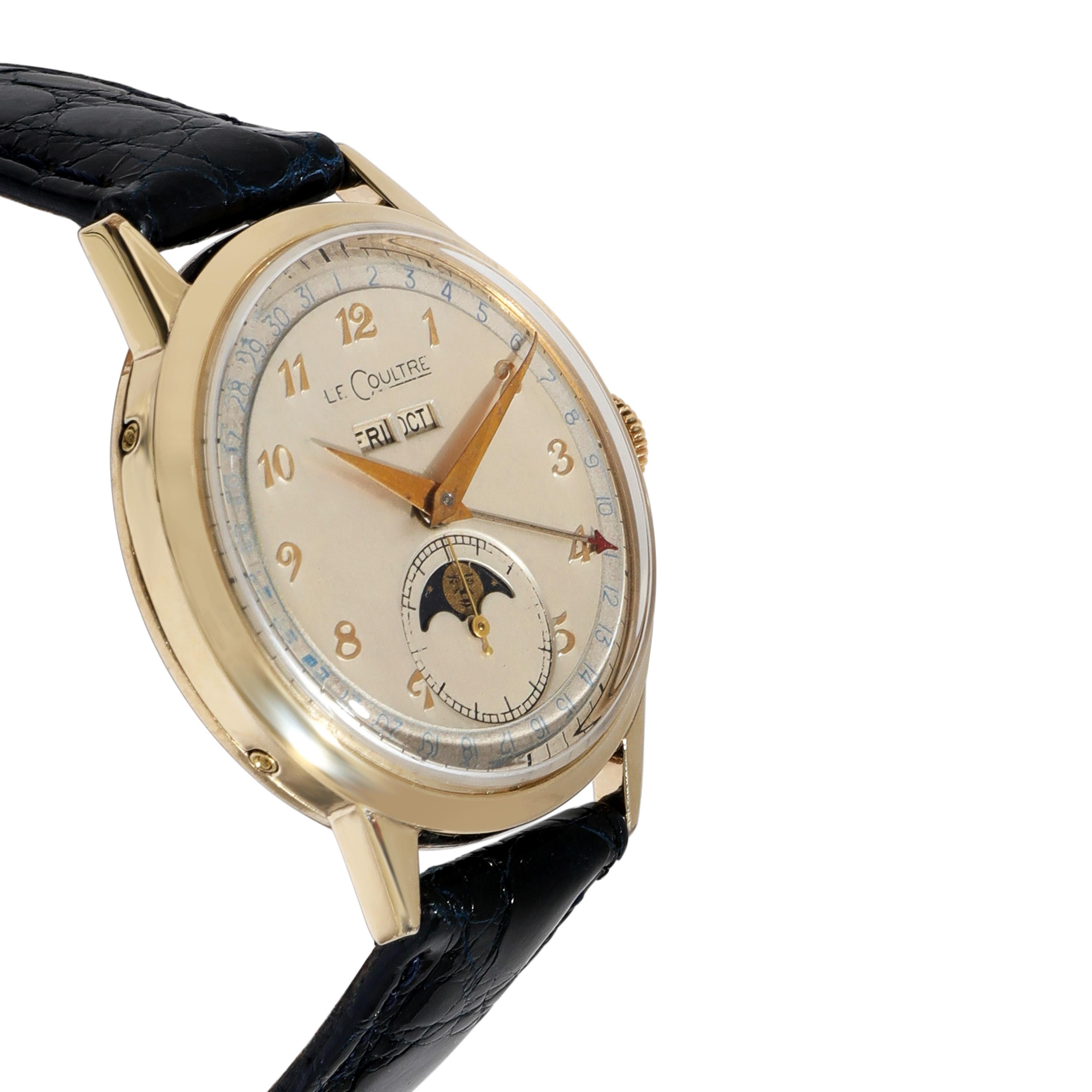 Lecoultre Dreifachdatum-Mondphase 486 Unisex-Uhr in Gold gefüllt 1