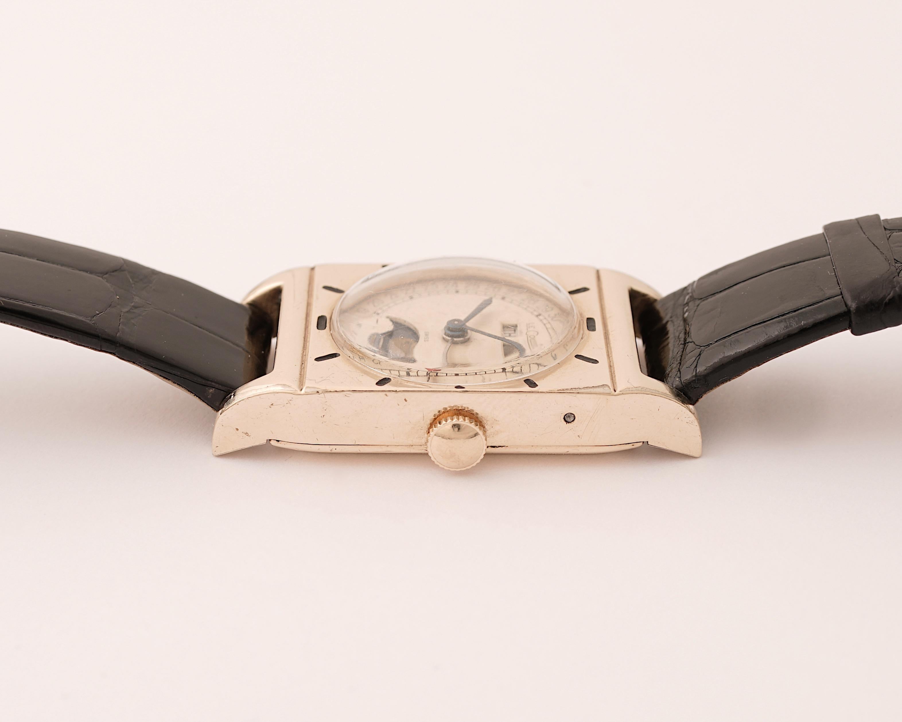 LeCoultre, Very Rare Triple Date Moonphase 10K Goldfilled Wristwatch, 1949 2