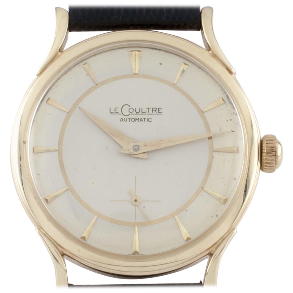 LeCoultre Vintage 14 Karat Gold Automatic Watch with Leather Band Ref #P812