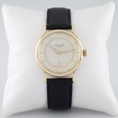 LeCoultre Vintage 14 Karat Gold Automatic Watch with Leather Band Ref #P812