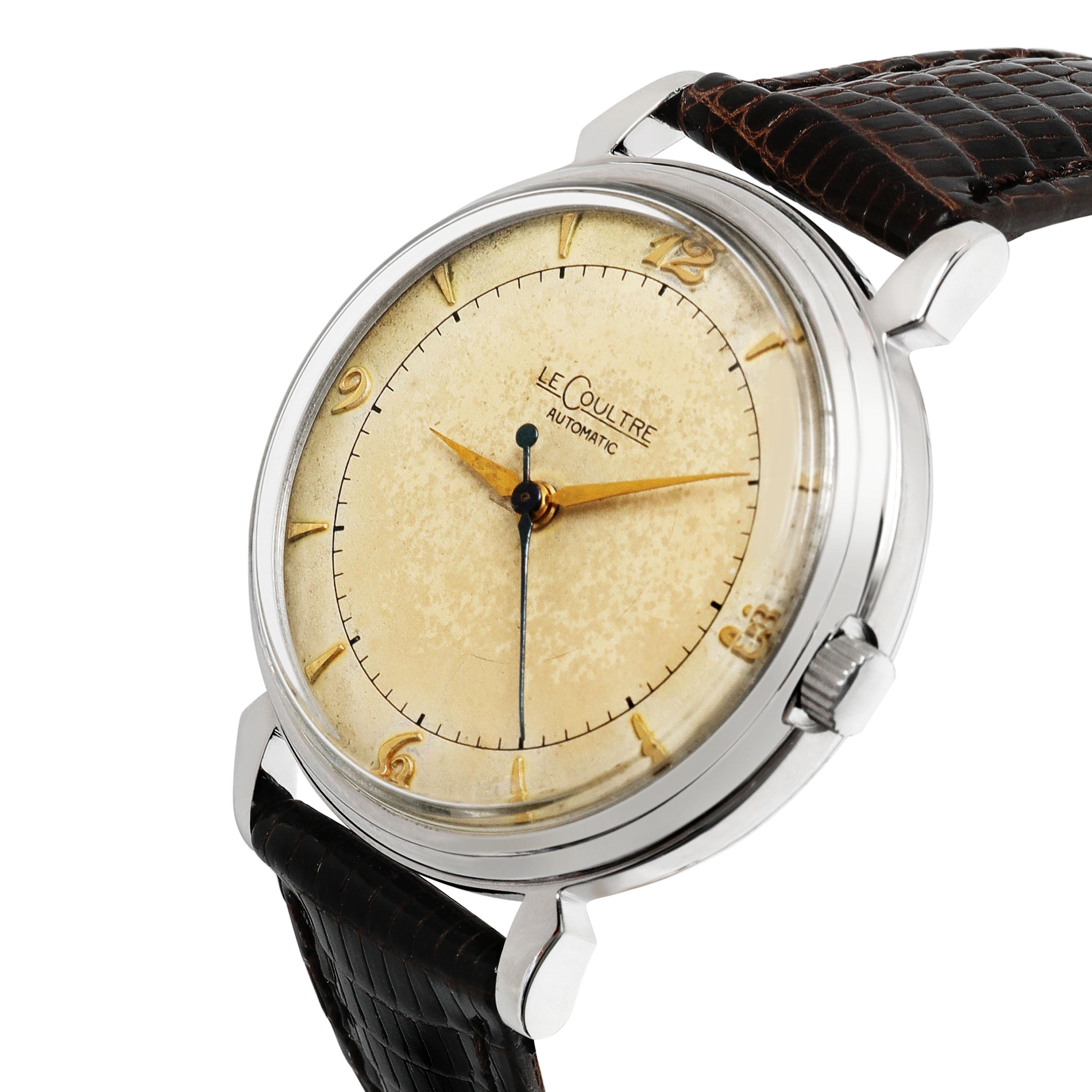 Vintage Unisex-Uhr aus Edelstahl von Lecoultre, Vintage im Zustand „Hervorragend“ in New York, NY