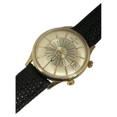 LeCoultre Vintage World Time Memovox Alarm Wrist Watch