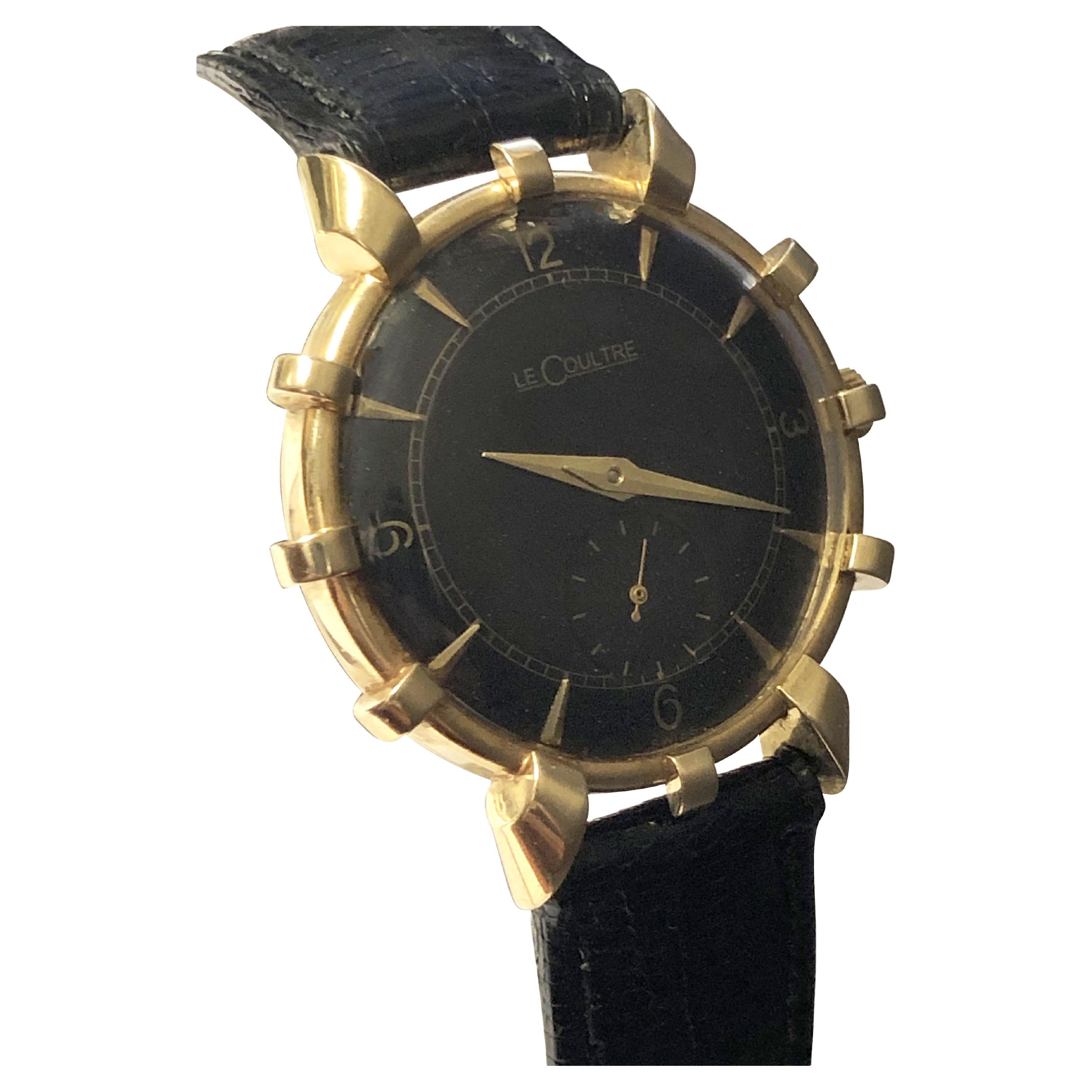 LeCoultre Yellow Gold 1950s Bradley ll "Ships Wheel" Wrist Watch