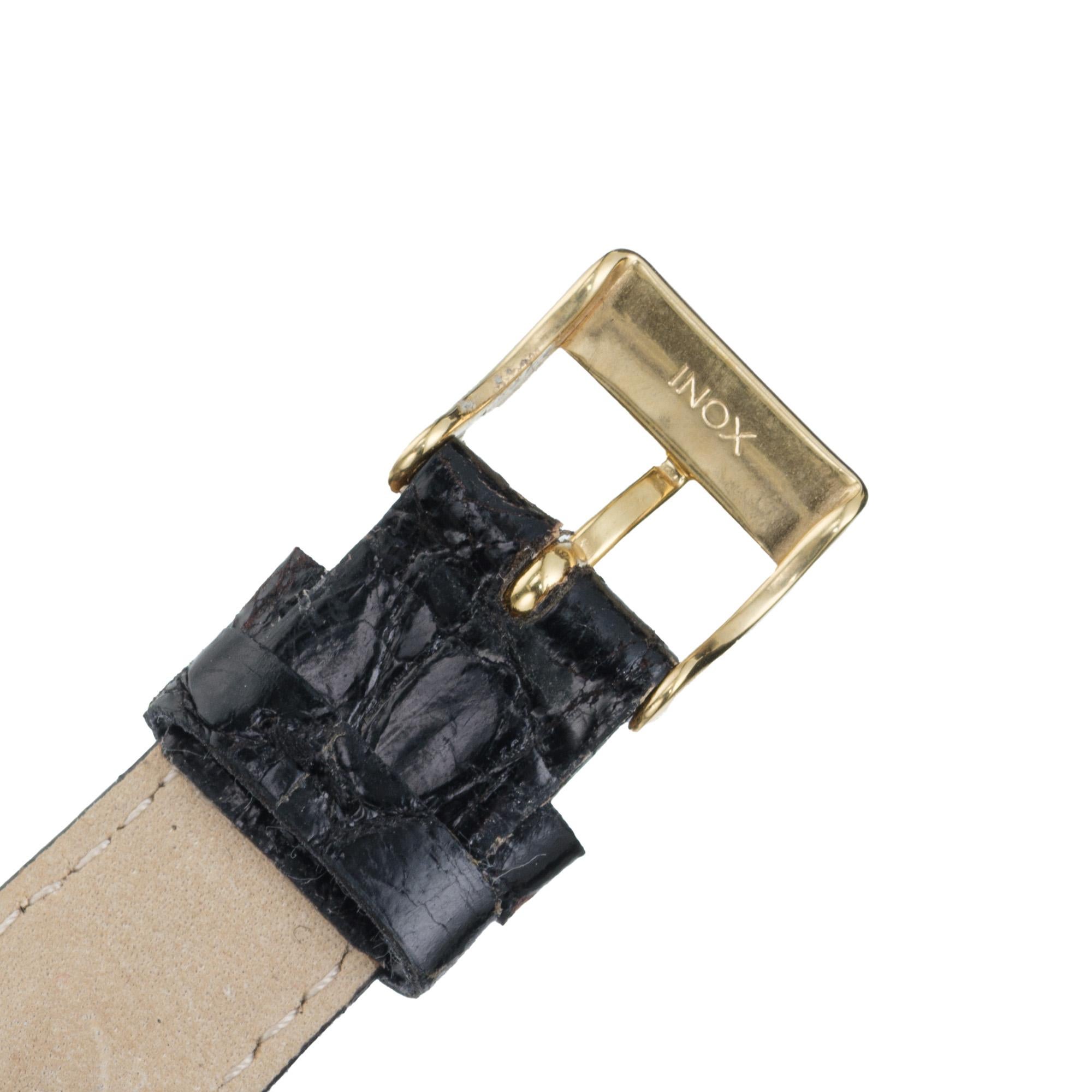 LeCoultre Gelbgold Custom farbiges Zifferblatt Armbanduhr im Angebot 1