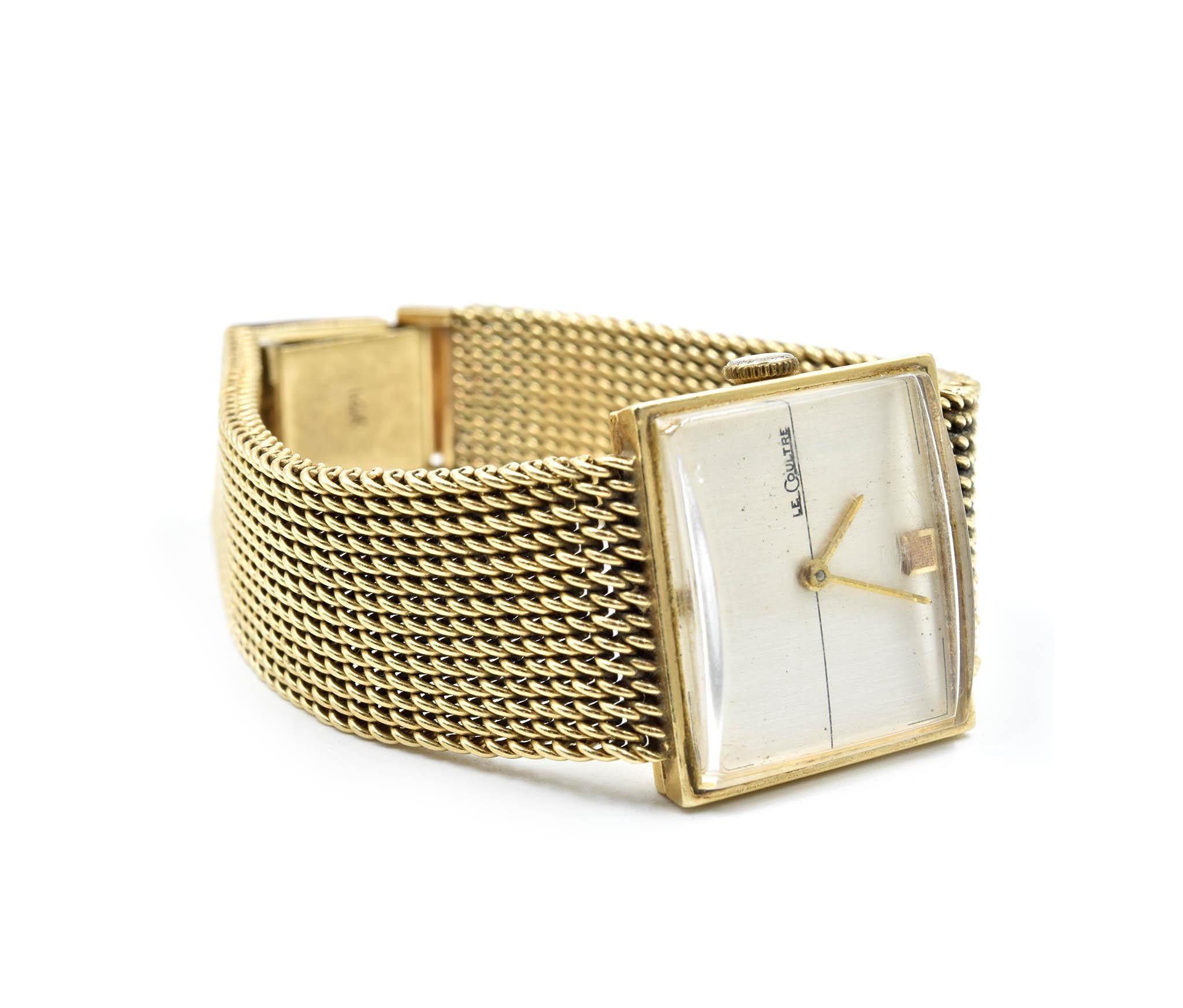 Modern LeCoultre Yellow Gold manual wind Wristwatch