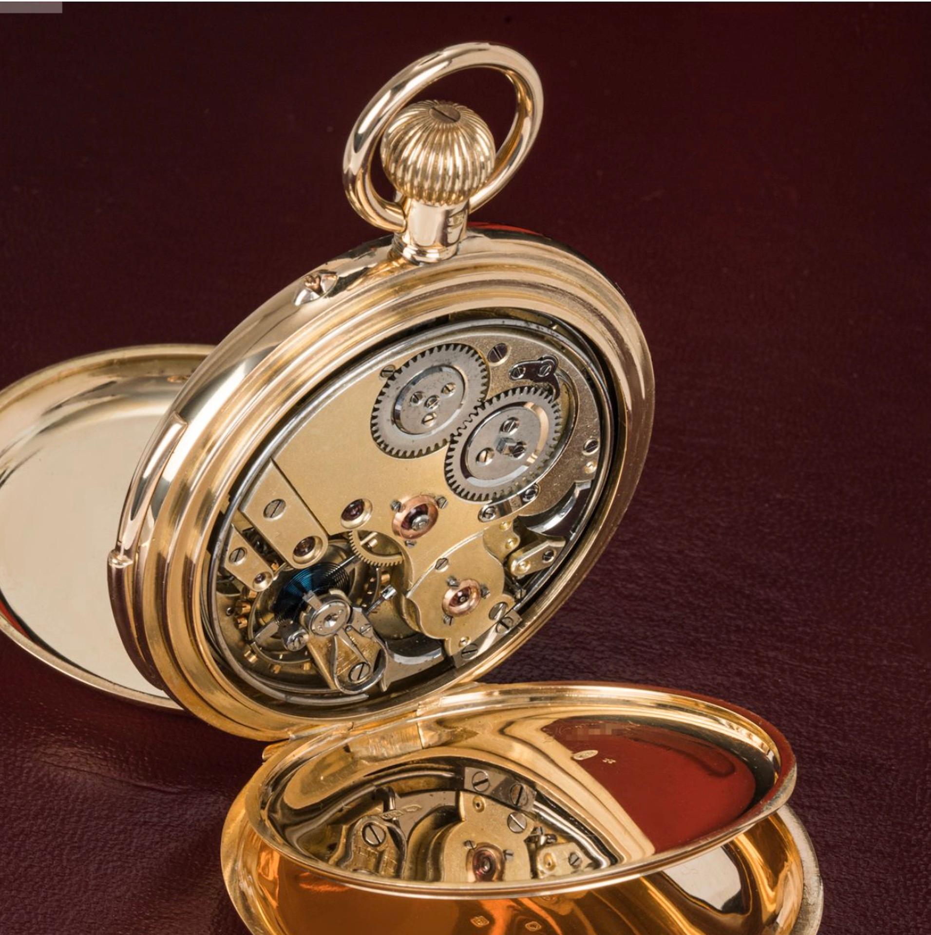 Women's or Men's LeCourltre Heavy 18CT Gold Keyless Lever Minute Repeater Full Hunter PocketWatch