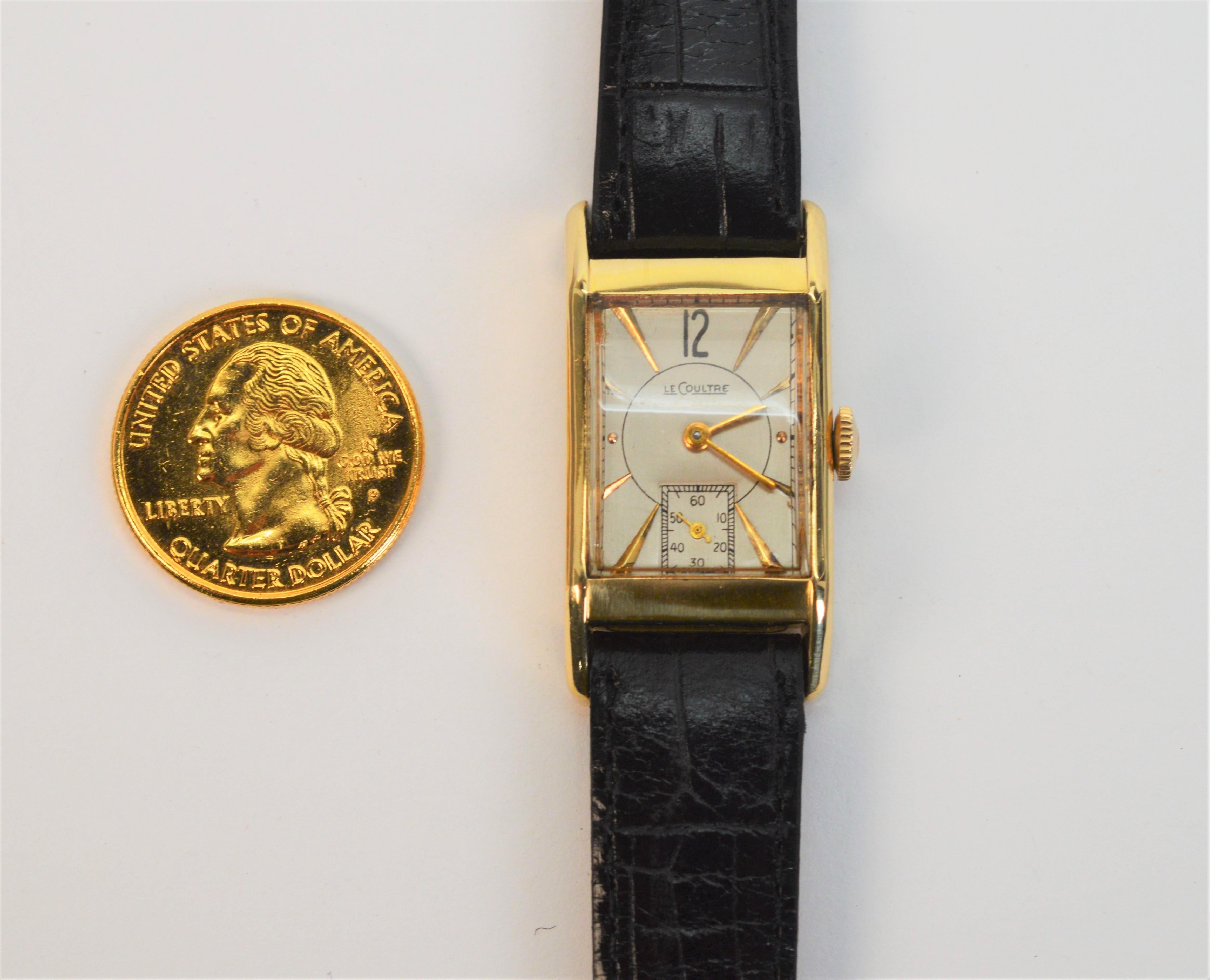 Men's LeCoutre 14 Karat Yellow Gold Wrist Watch 175   