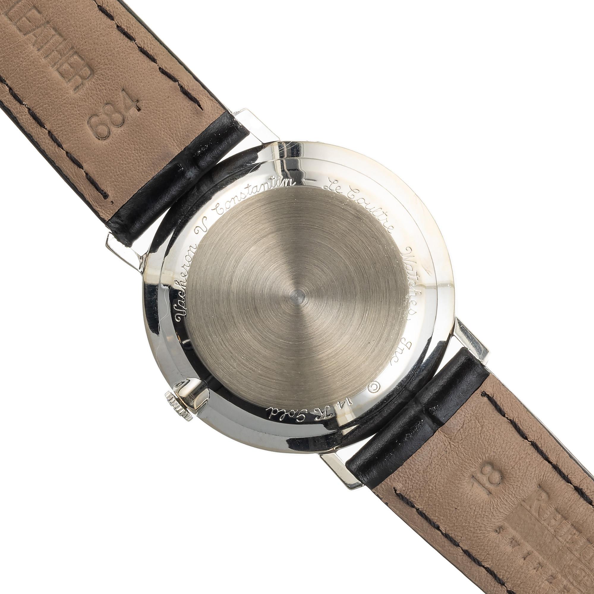 Men's LeCoutre Vacheron White Gold Galaxy Mystery Dial Wristwatch For Sale