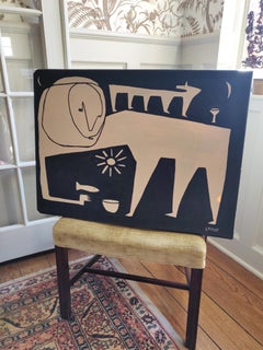 Last Night's Thoughts, contemporary painting, acrylic, black & white