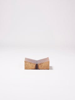 Lecterne de table en céramique contemporaine de bureau en faïence émaillée caramel