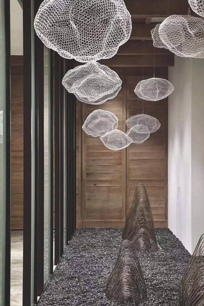 XXIe siècle et contemporain Lustre à nuages à LED grand en vente