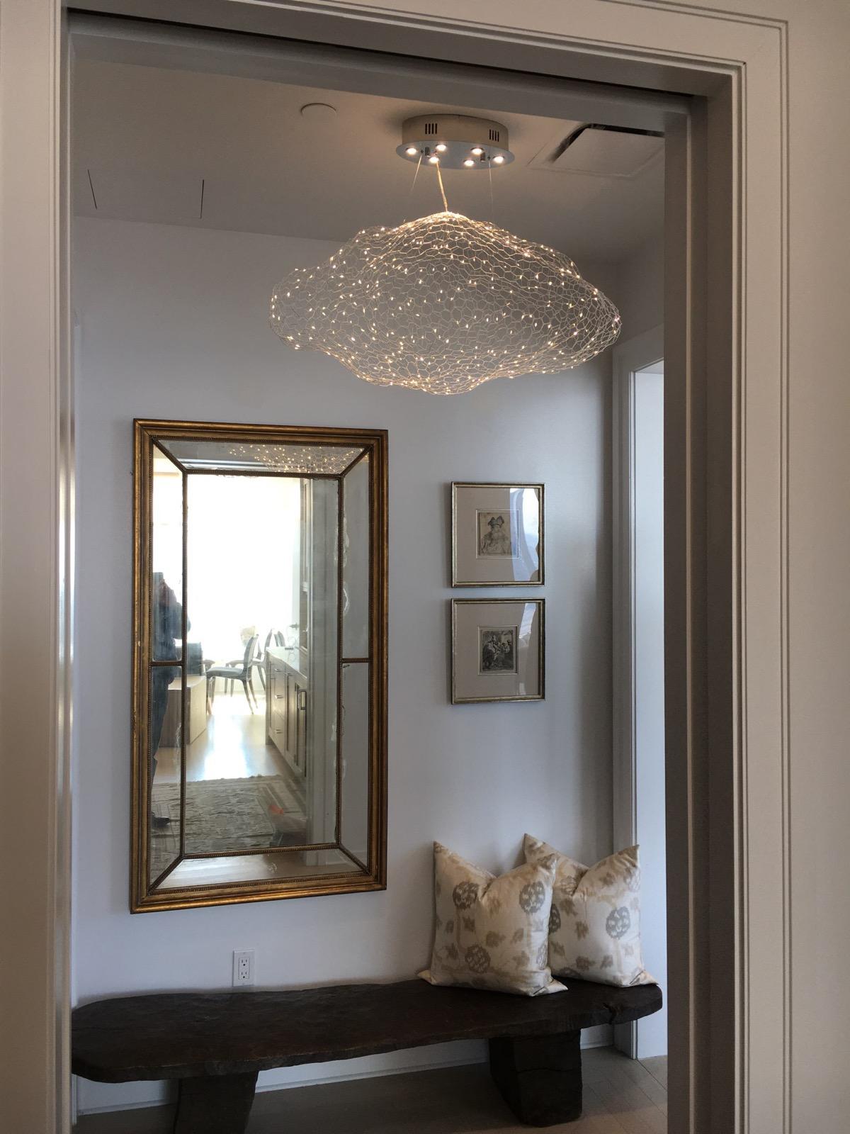 Metal LED Cloud Chandelier Large For Sale