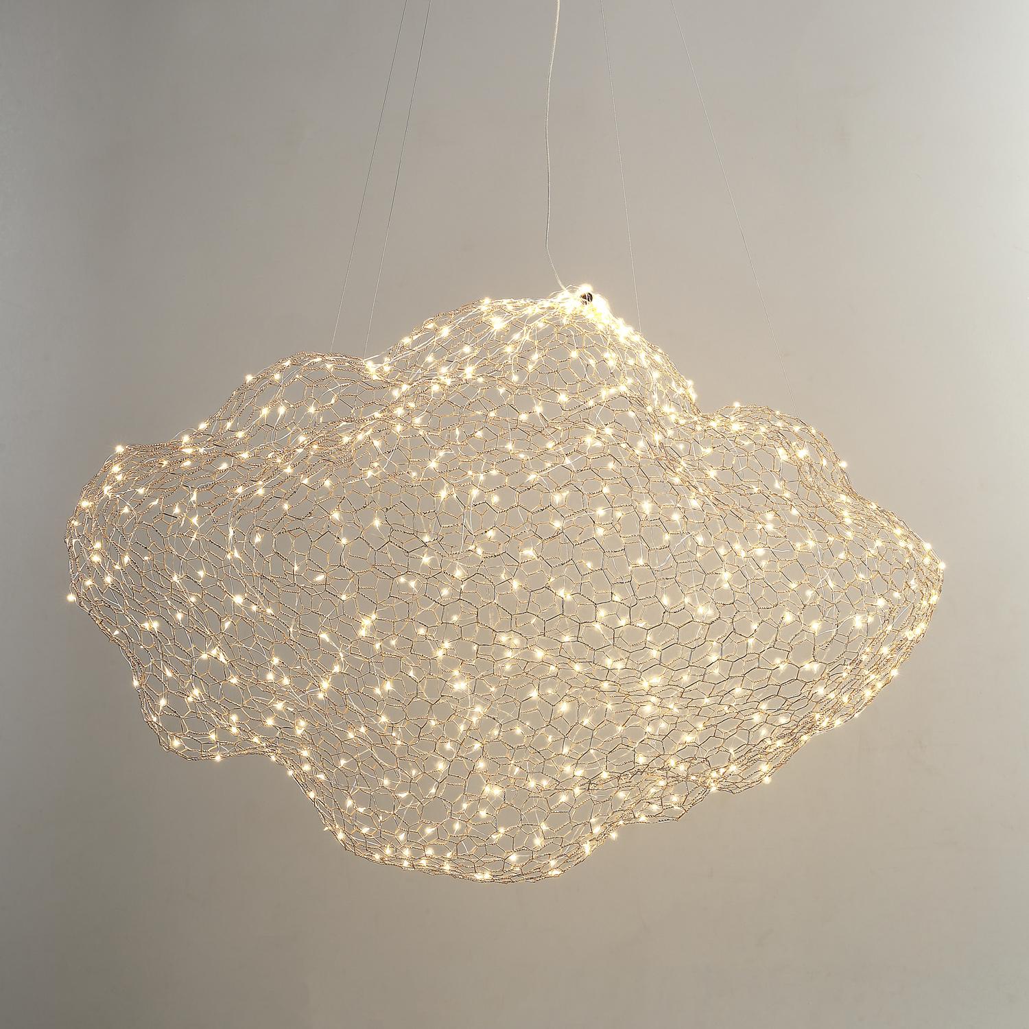 Contemporary LED Cloud Chandelier Medium For Sale