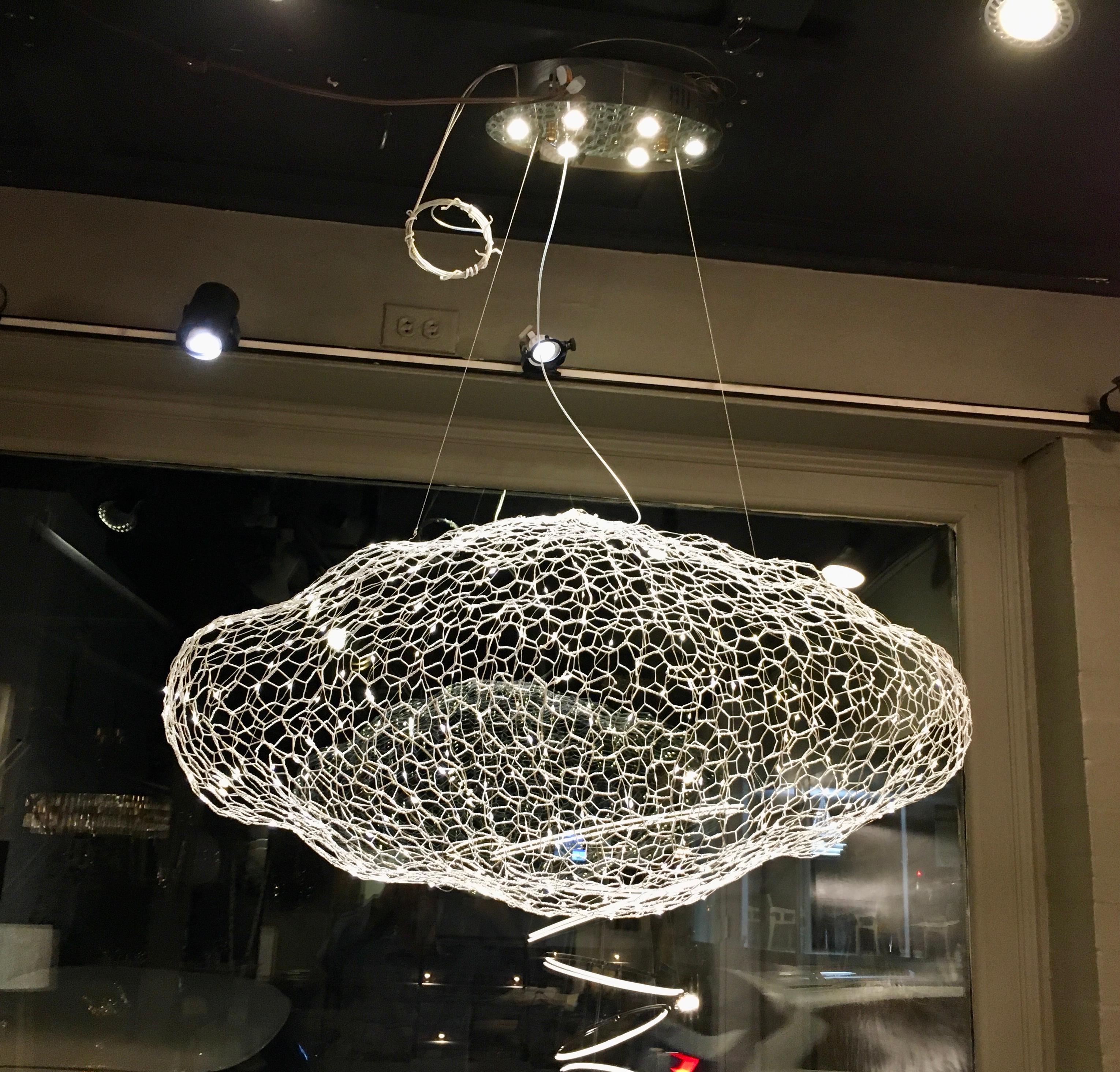 Metal LED Cloud Chandelier Small For Sale