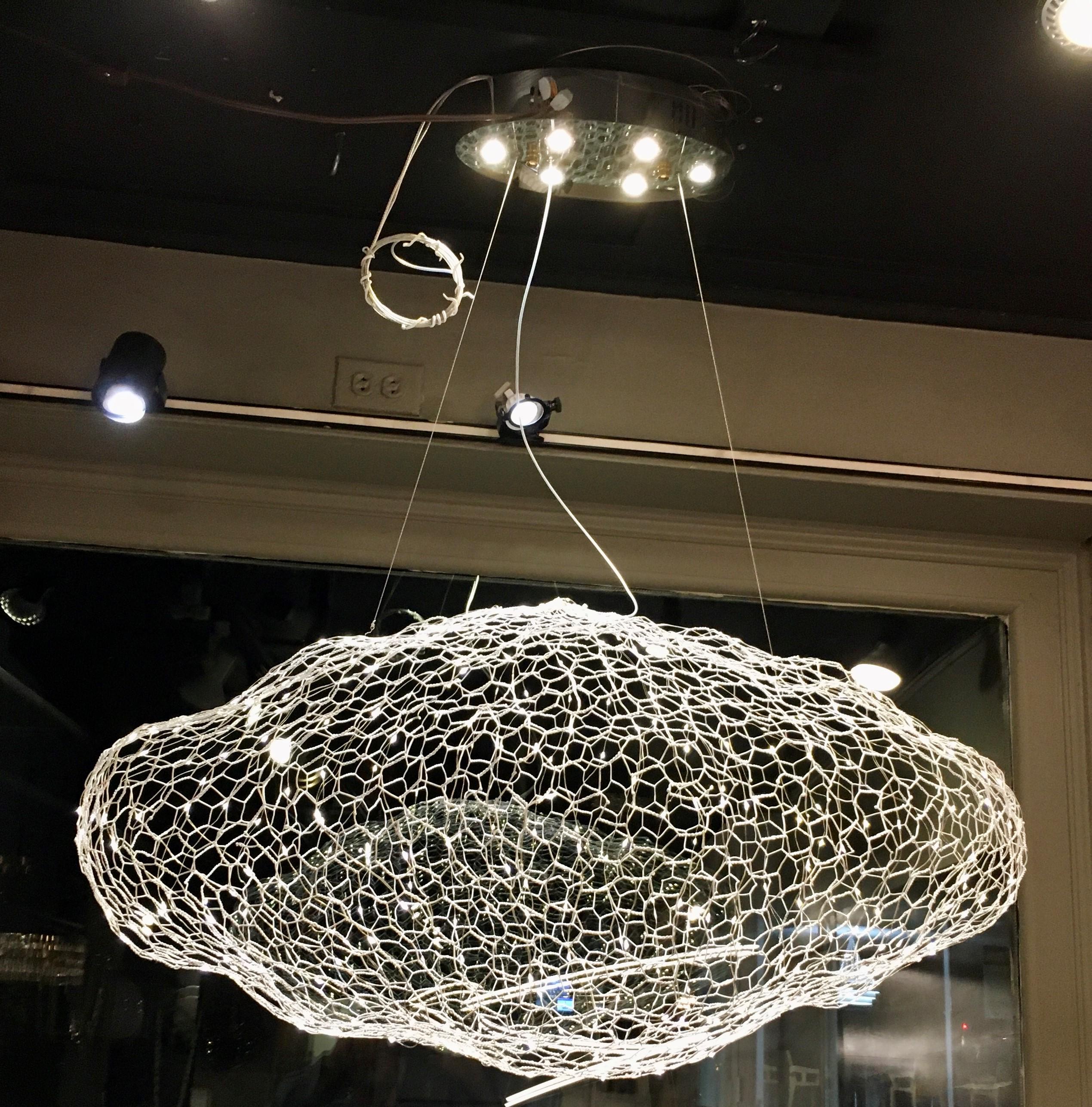 chicken wire chandelier