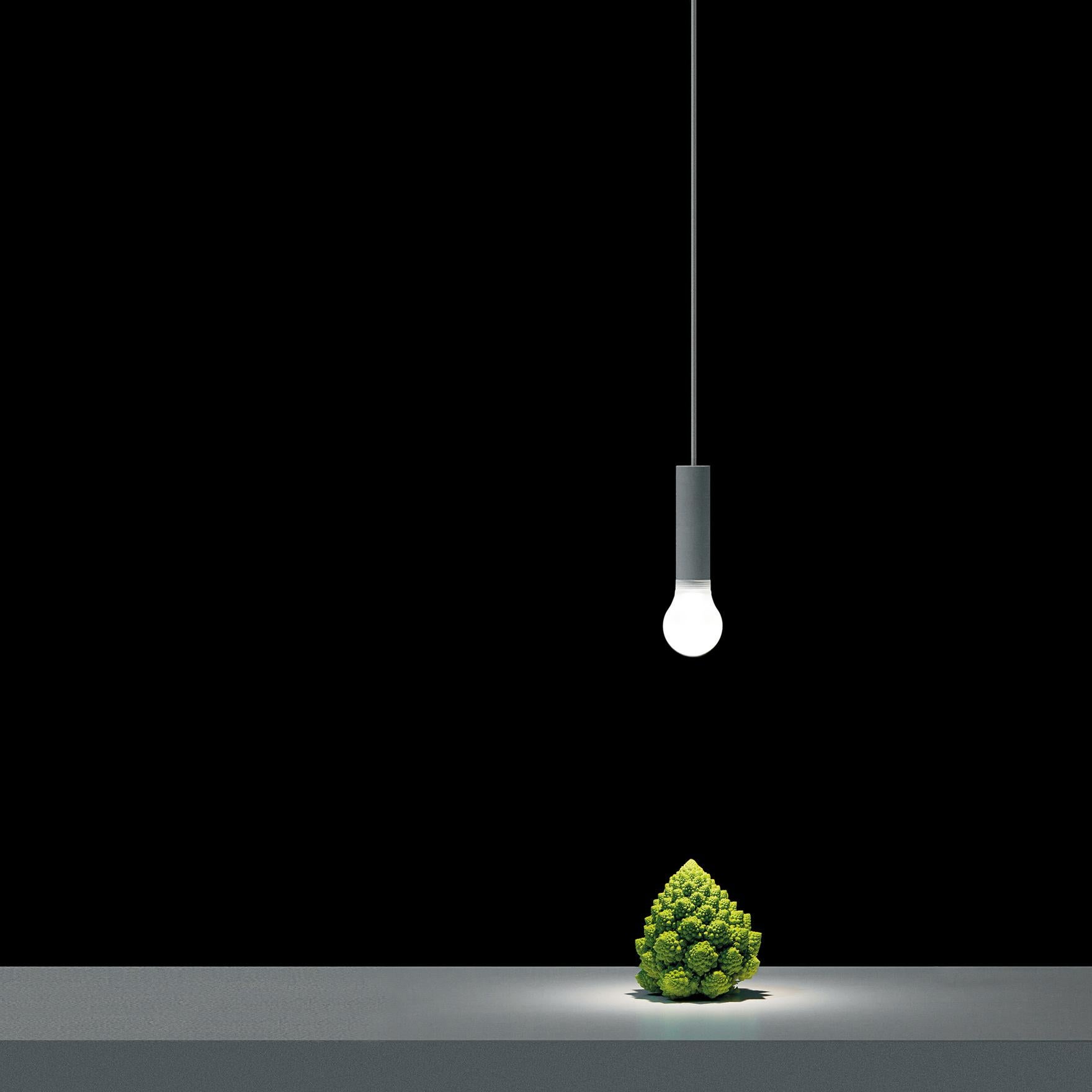 Metal LED IS MORE pendant lamp in matt white by Davide Gropp For Sale