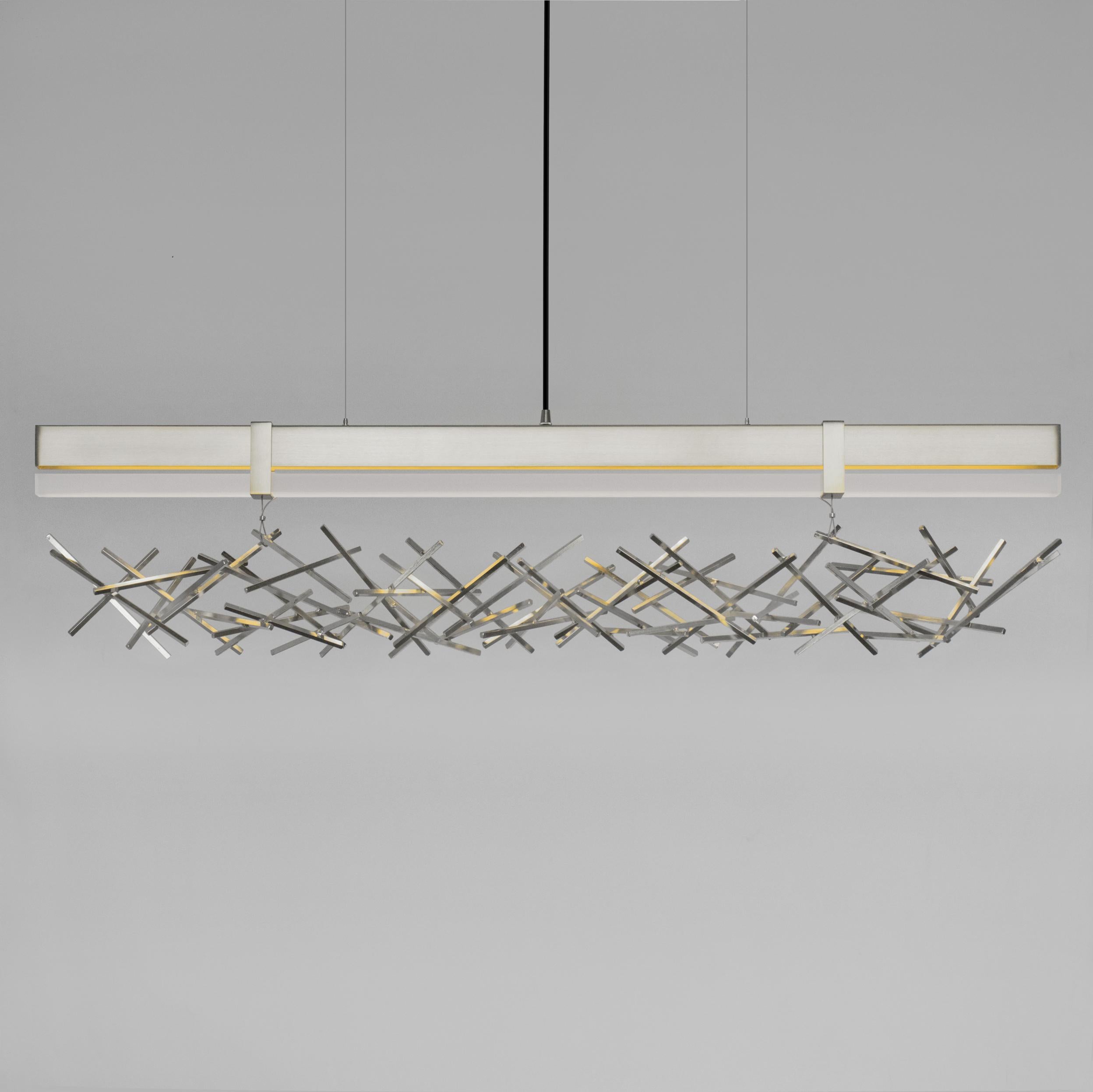 Canadese Ciondolo LED Level Criss-Cross, ottone satinato in vendita
