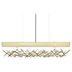 LED Level Criss-Cross Pendant, Satin Brass