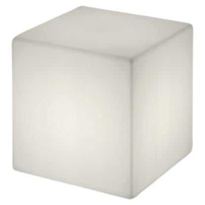 LED Light White Cubo Pouf Stool by SLIDE Studio For Sale