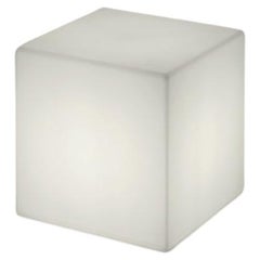 LED Light White Cubo Pouf Stool by SLIDE Studio
