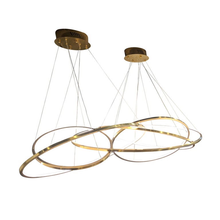 LED Oval Rings Five Horizontal Chandelier Pendant Light in ...