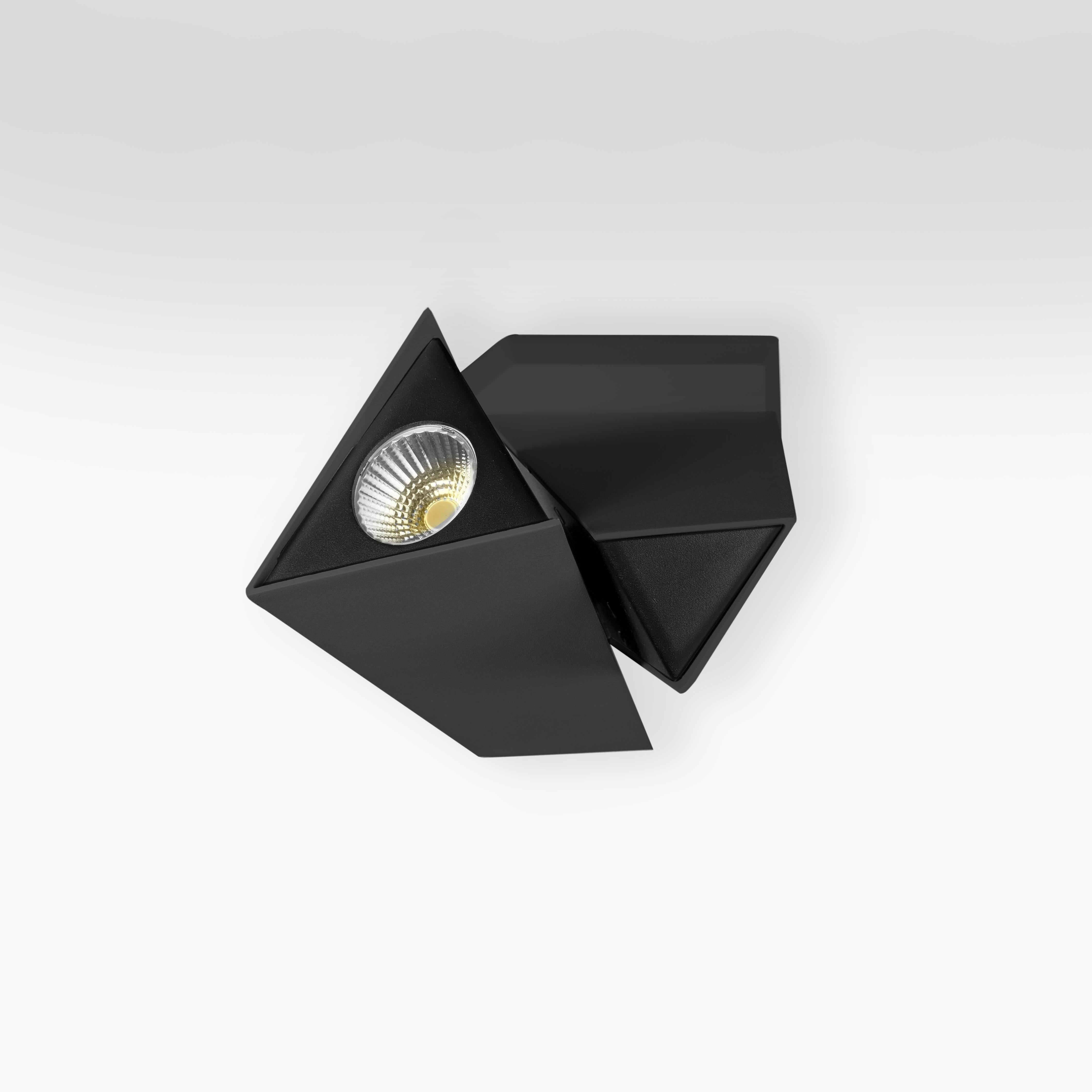 Chinese LED Spot on base blackwith a unique futuristic design designed by Gabi Peretto For Sale