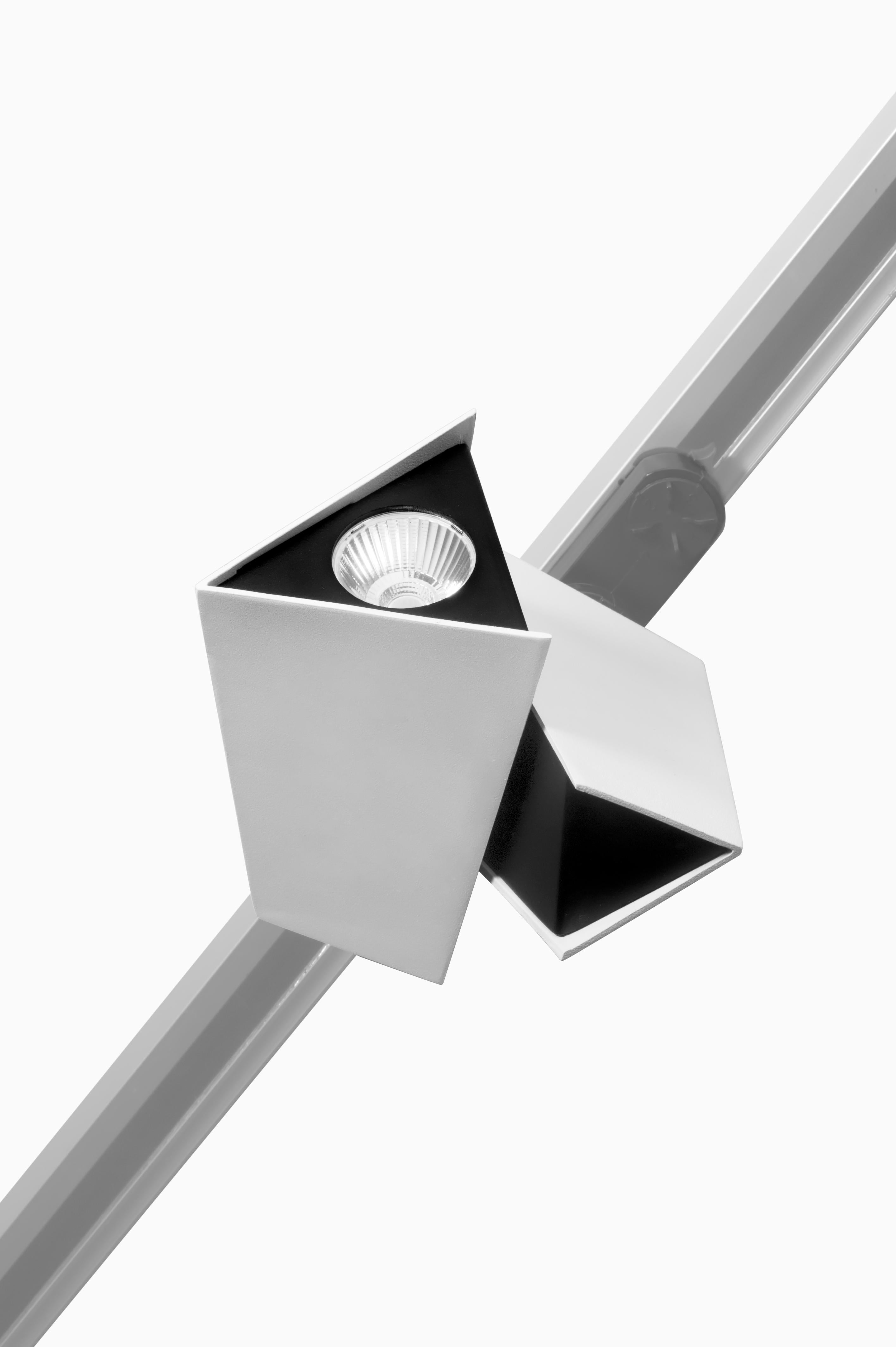 Futuriste Lampe LED blanche sur rail au design futuriste unique conçue par Gabi Peretto en vente